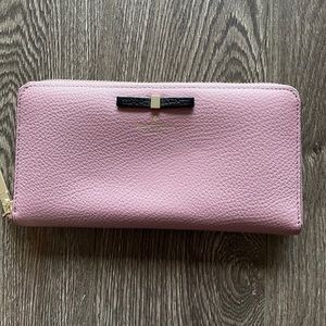 Kate Spade Leather Baby Pink Zip Around Wallet